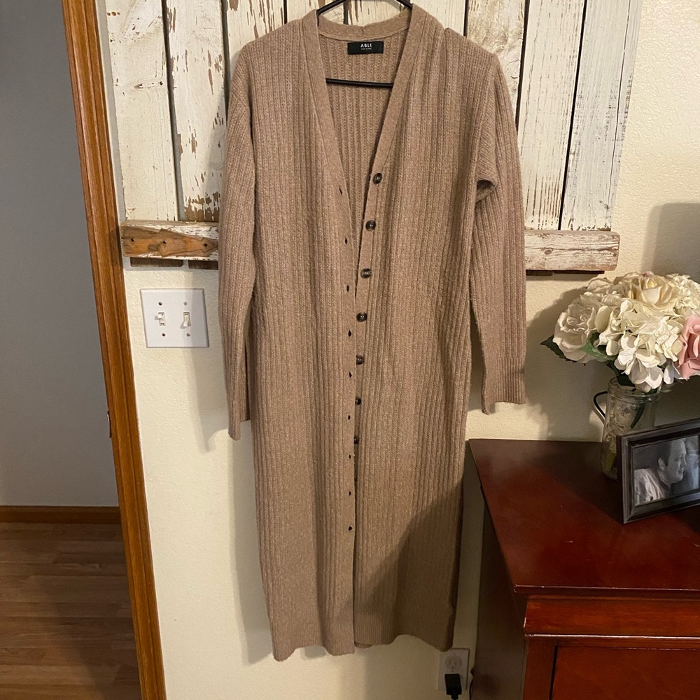 Able duster cardigan with buttons